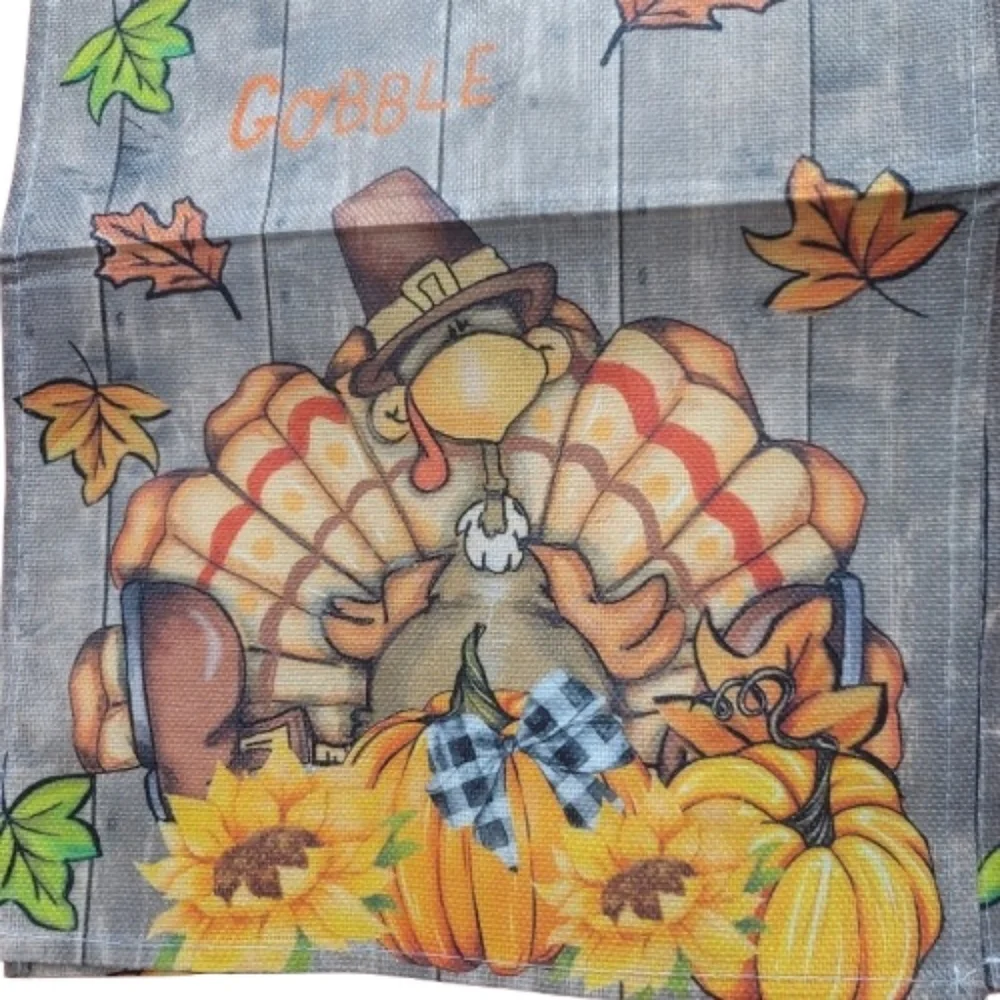 Thanksgiving Turkey Table Runner 120 X 12.75 GOBBLE GOBBLE
